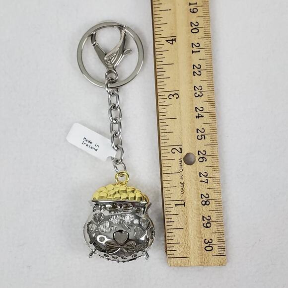 Killarney Crystal Jewelry Pot Of Gold Keychain Bag Charm - Picture 6 of 6